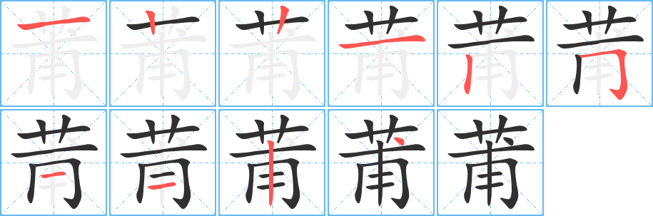 莆的笔顺分步演示图