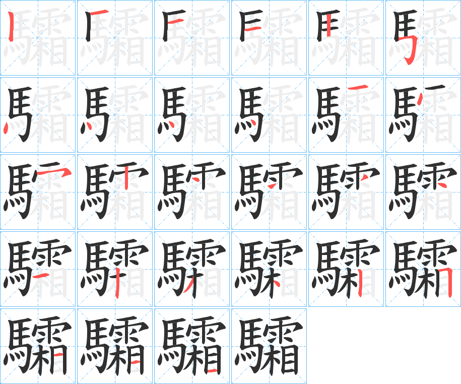 驦的笔顺分步演示图