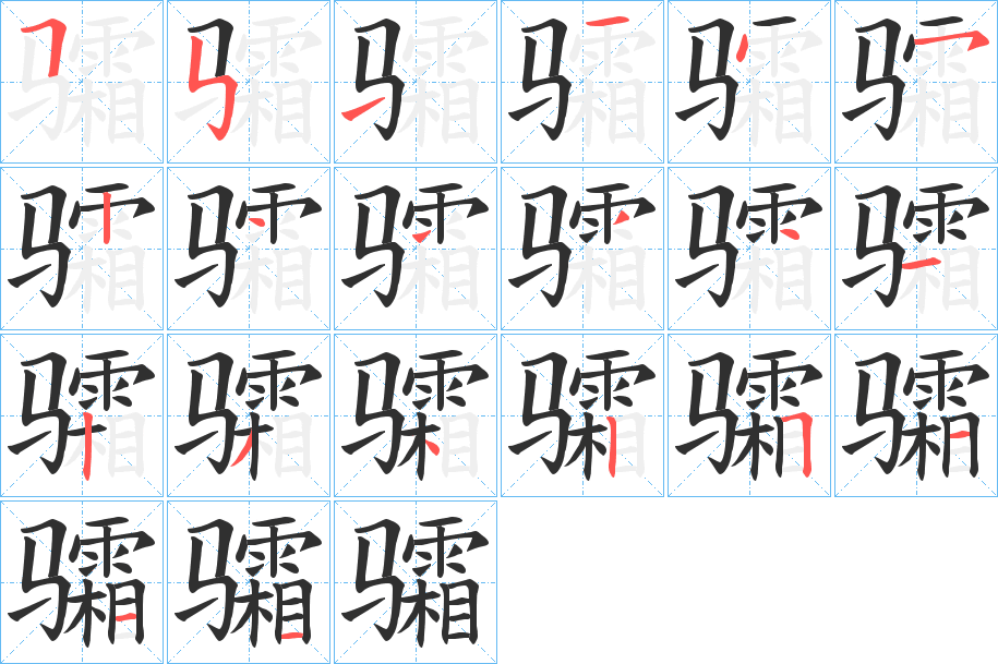 骦的笔顺分步演示图