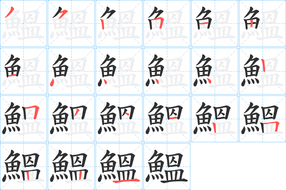 鰮的笔顺分步演示图