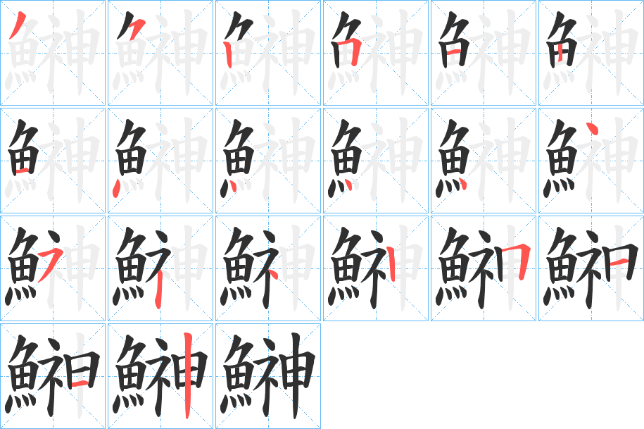 鰰的笔顺分步演示图