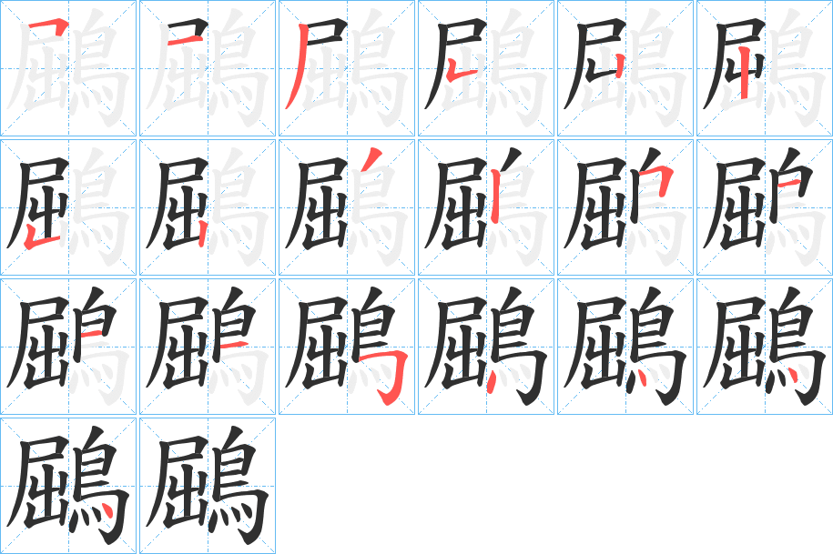 鶌的笔顺分步演示图