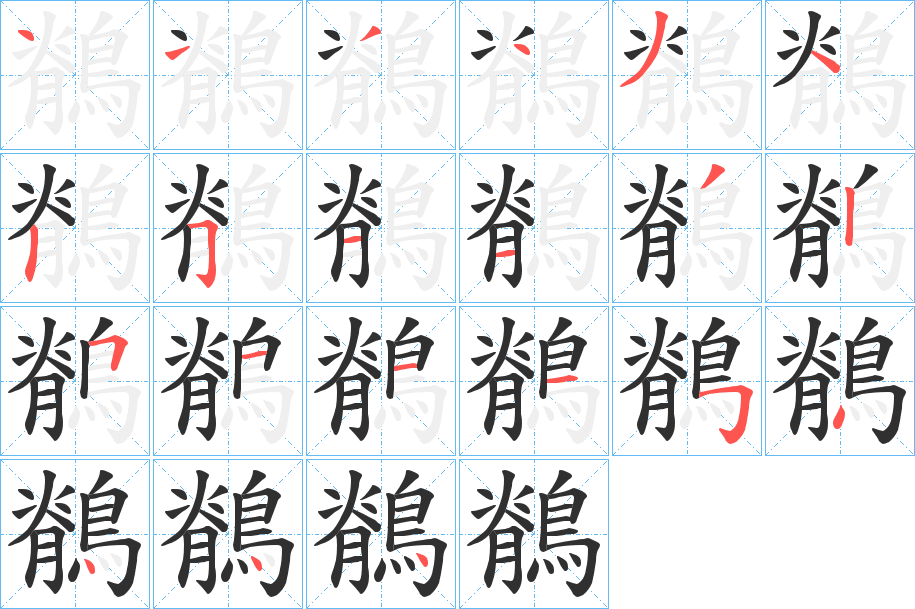 鶺的笔顺分步演示图