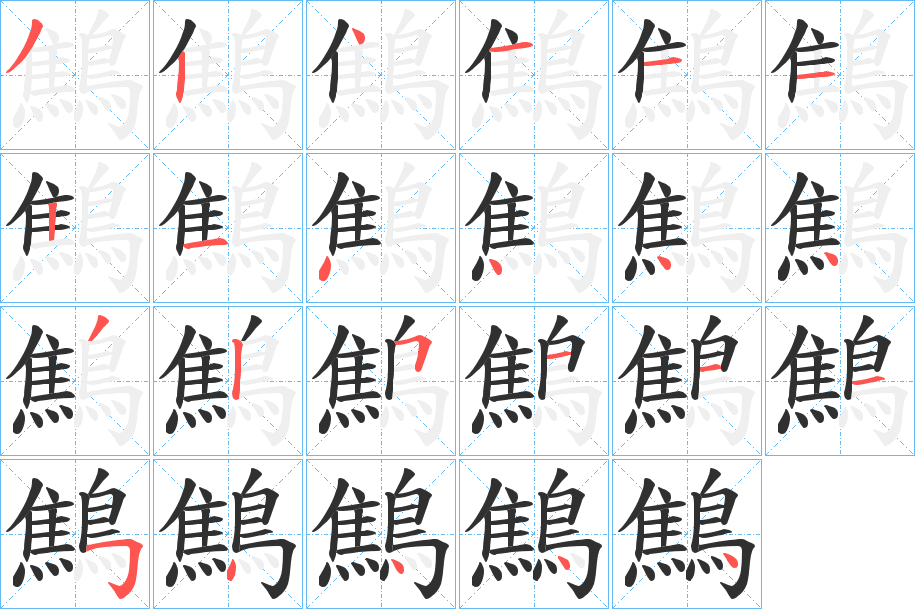 鷦的笔顺分步演示图