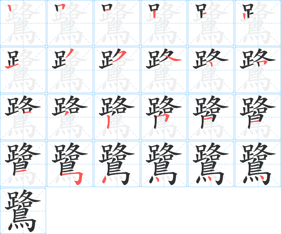 鷺的笔顺分步演示图