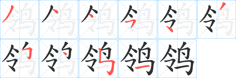 鸰的笔顺分步演示图