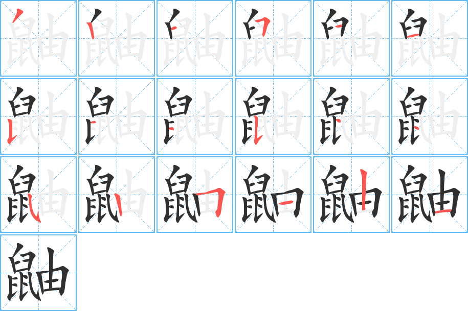 鼬的笔顺分步演示图