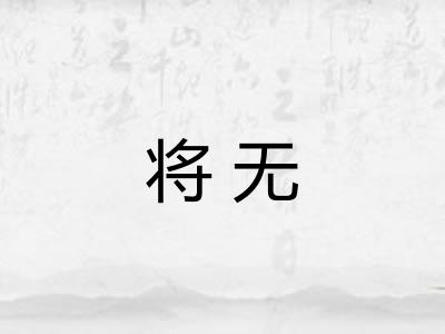 将无