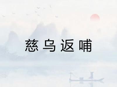 慈乌返哺