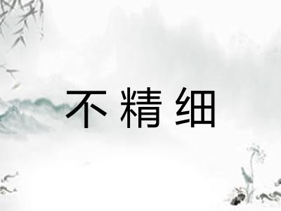 不精细