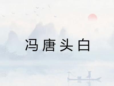 冯唐头白