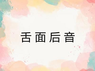 舌面后音