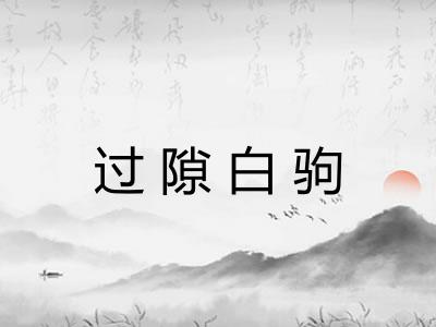 过隙白驹