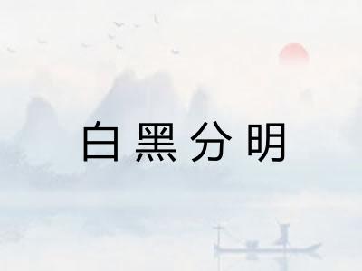 白黑分明