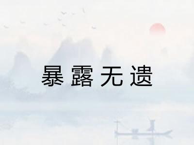 暴露无遗