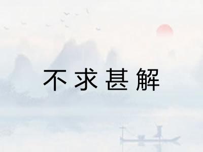 不求甚解