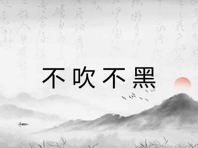 不吹不黑