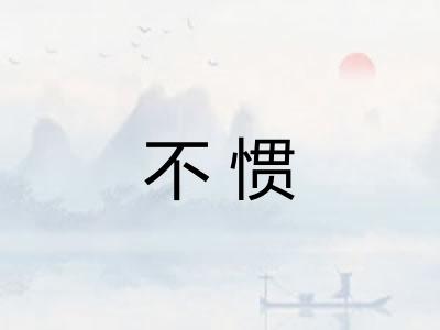 不惯