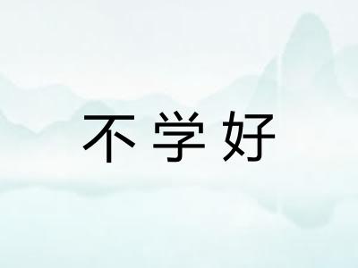 不学好