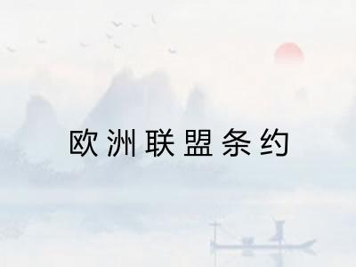 欧洲联盟条约