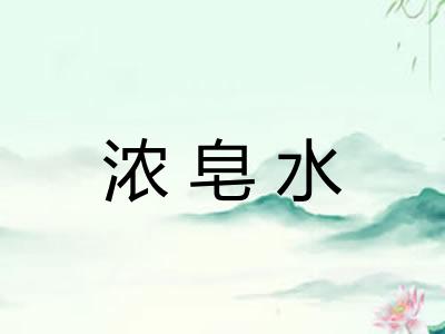 浓皂水