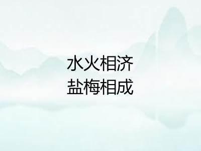 水火相济盐梅相成