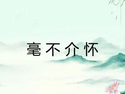 毫不介怀