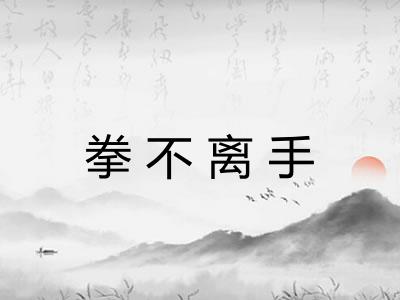 拳不离手