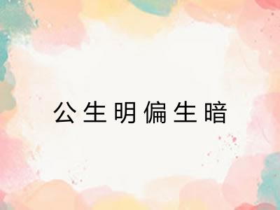 公生明偏生暗