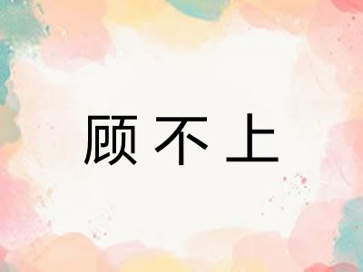 顾不上