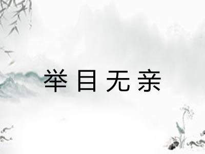 举目无亲