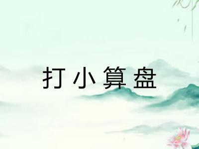 打小算盘