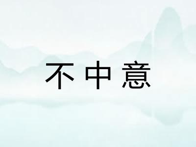 不中意