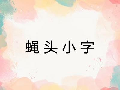 蝇头小字