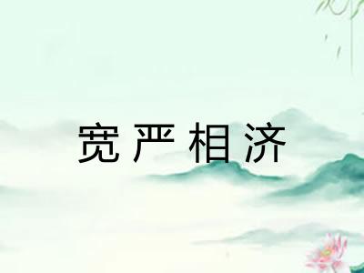 宽严相济