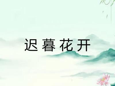 迟暮花开