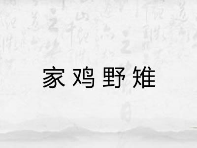 家鸡野雉