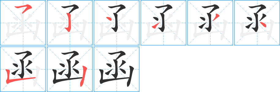 函的笔顺分步演示图