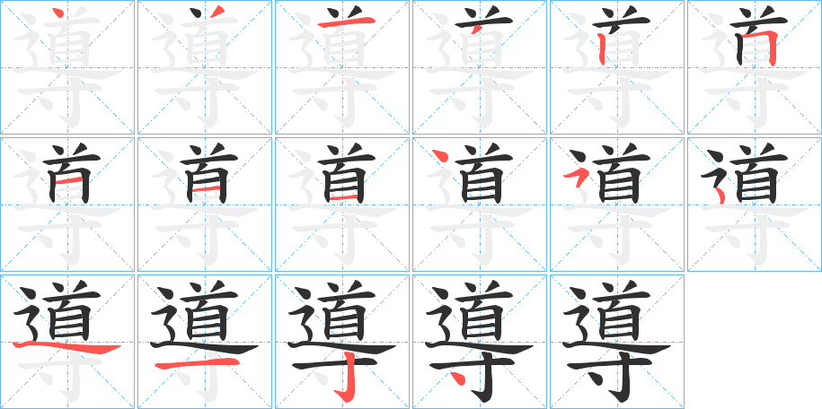 導的笔顺分步演示图