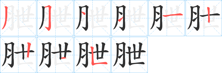 朑的笔顺分步演示图