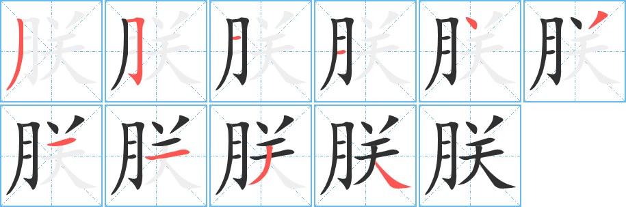 朕的笔顺分步演示图