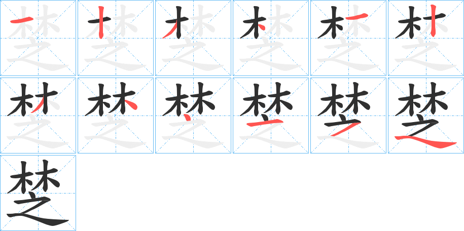 椘的笔顺分步演示图