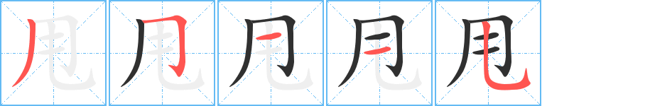 甩的笔顺分步演示图