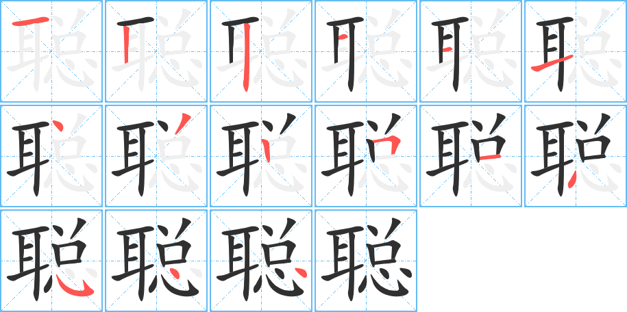 聪的笔顺分步演示图