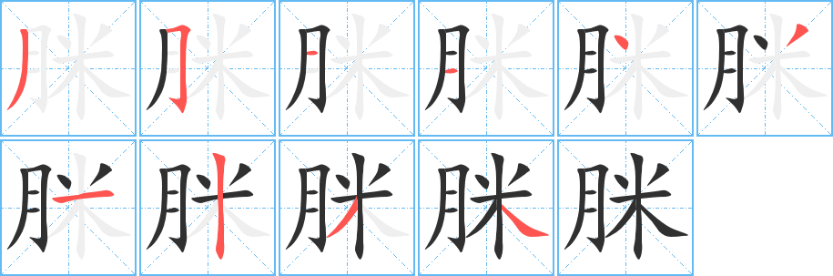 脒的笔顺分步演示图