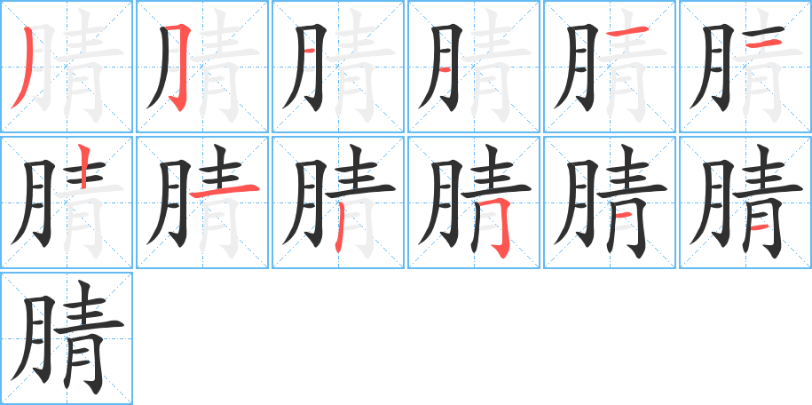 腈的笔顺分步演示图