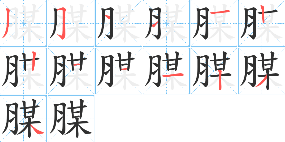 腜的笔顺分步演示图