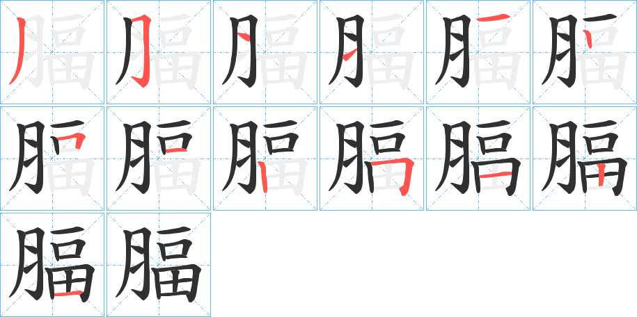 腷的笔顺分步演示图