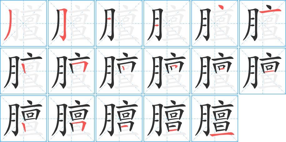 膻的笔顺分步演示图