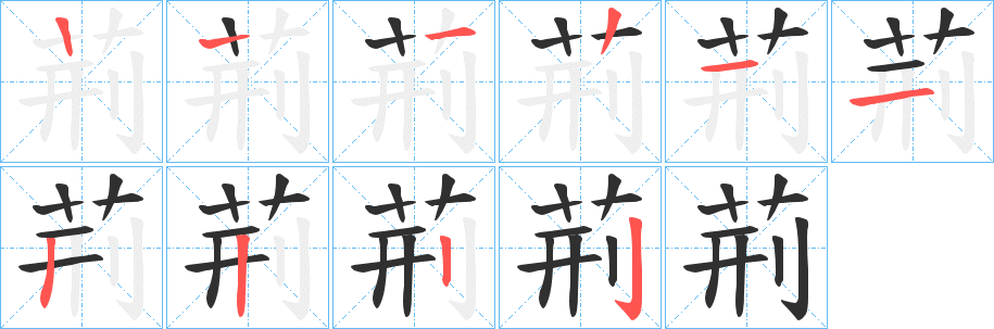 荊的笔顺分步演示图